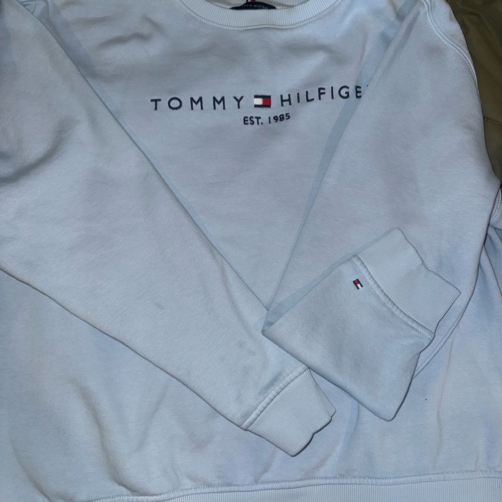 Tommy Hilfiger Blue Sweatshirt with Iconic Logo
